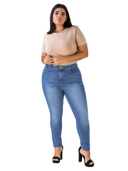 Pantalón jean para mujer - azul tradicional (ilusion collection)